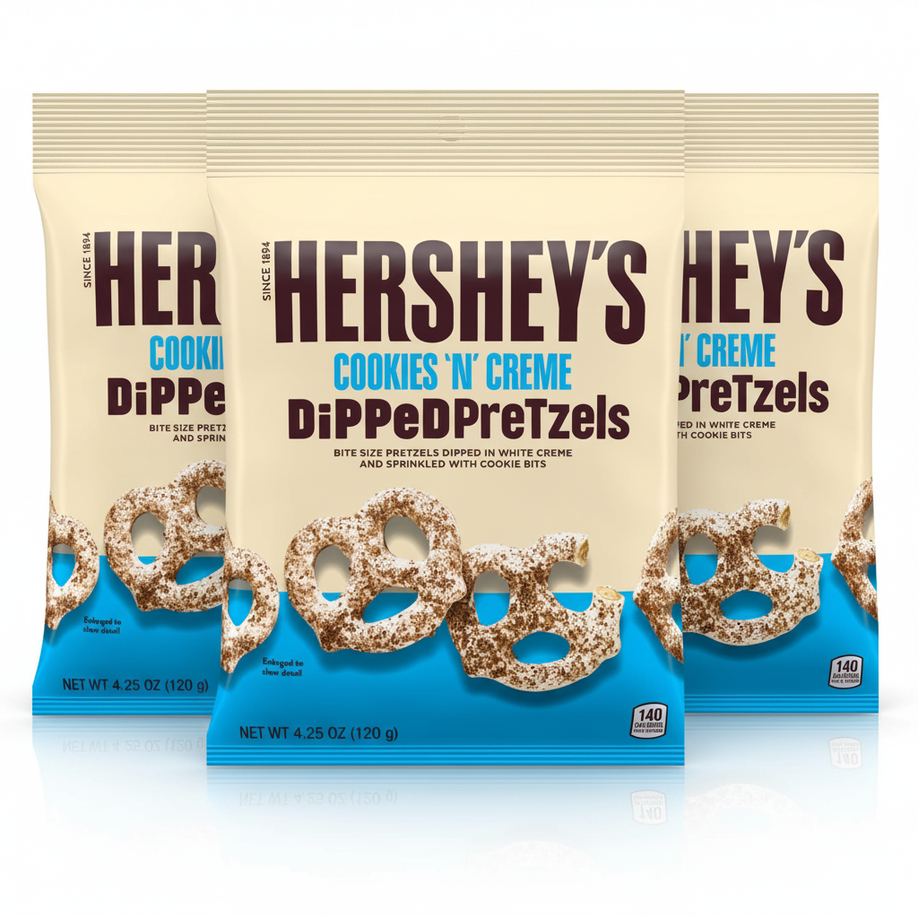 Hershey's Cookies 'N' Cream Dipped Pretzel 4.25 oz (Pack of 3)