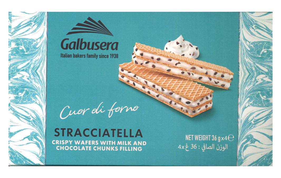 Galbusera Wafer Milk & Chocolate Chugs Stracciatella Ice Green 36gm (Pack of 4 Pieces) (Buy 2 + 1 Free)