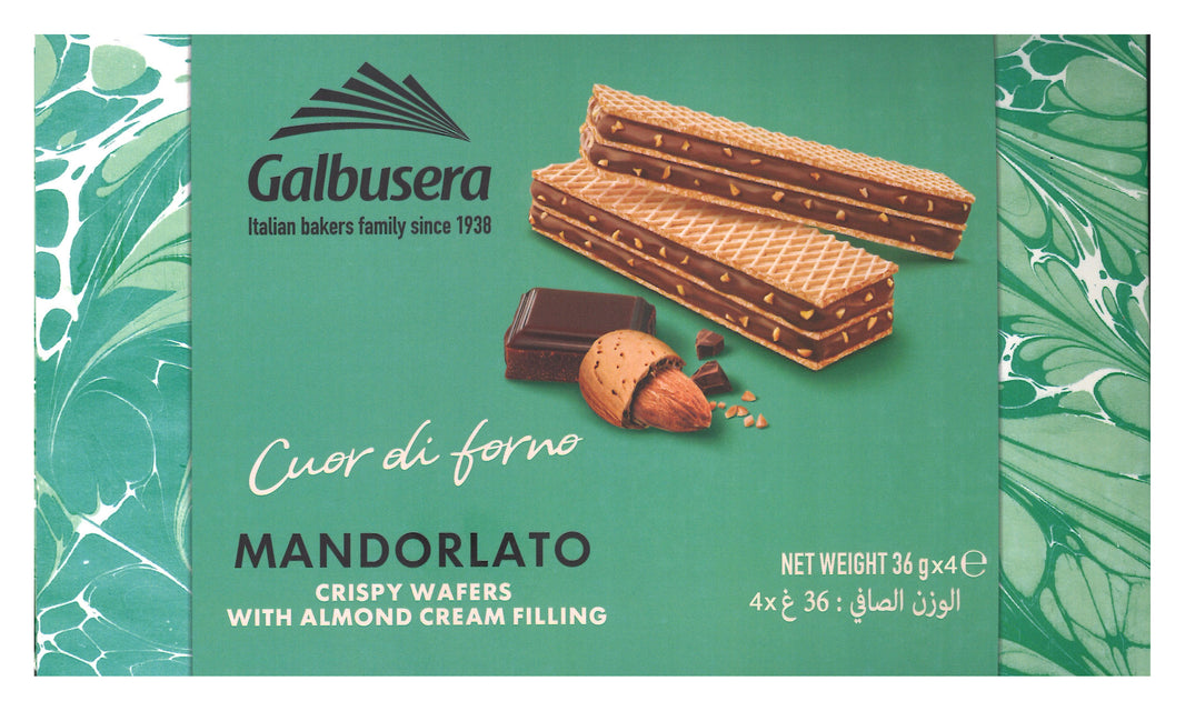 Galbusera Wafer Almond Cream & Chungs Mandorlato Green 36gm (Pack of 4 Pieces) (Buy 2 + 1 Free)
