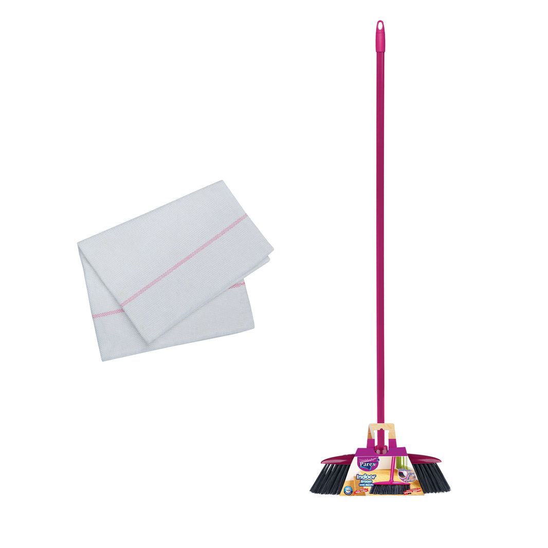 مكنسة باركس الداخلية بمقبض وقماش للأرضية