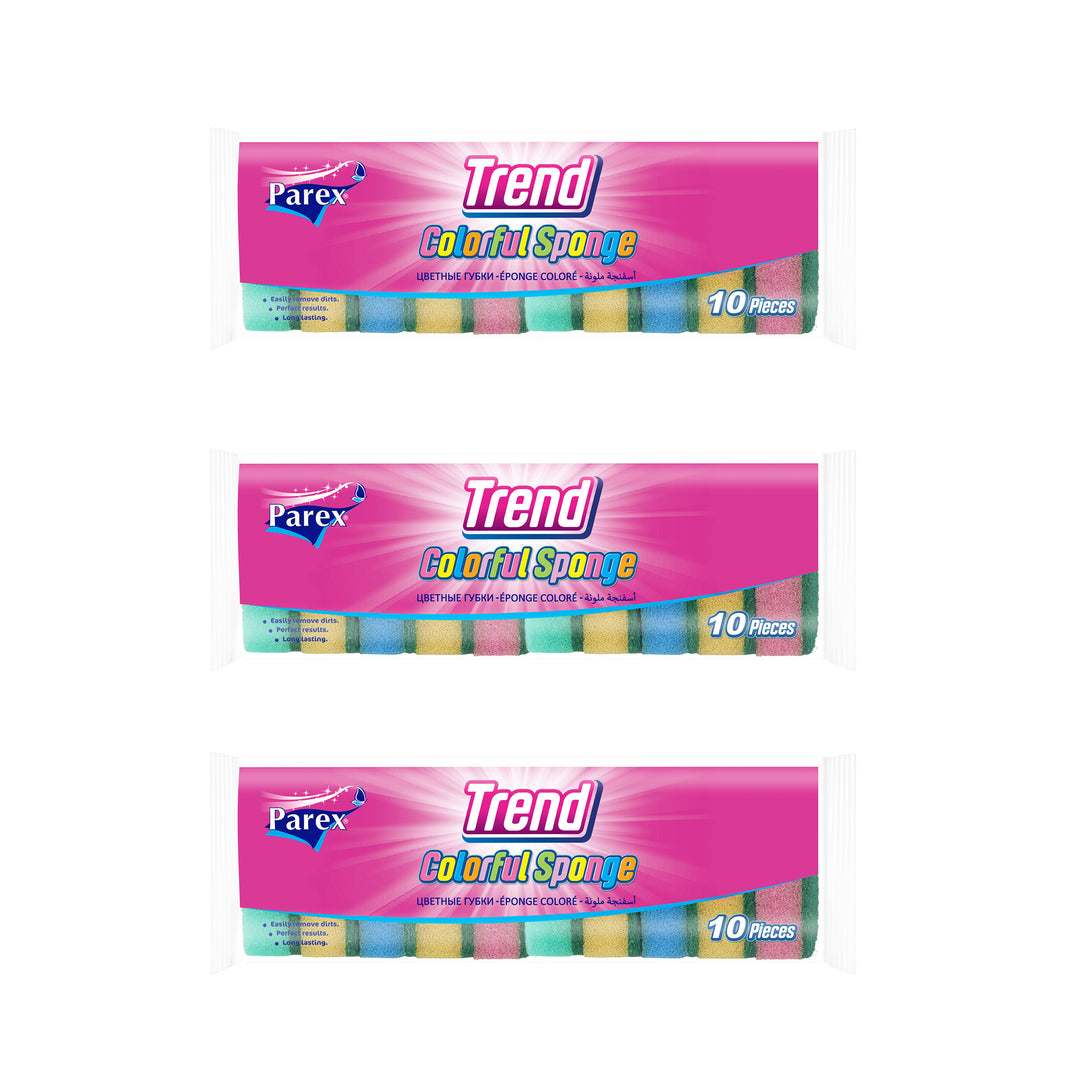 Parex Tren Colourful Sponge 3x10 Pcs Value Pack