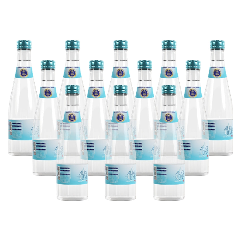 330ml glass drinking bottle Alkalive Still Water Glass 330ml - (2 Packs of 6 Pieces