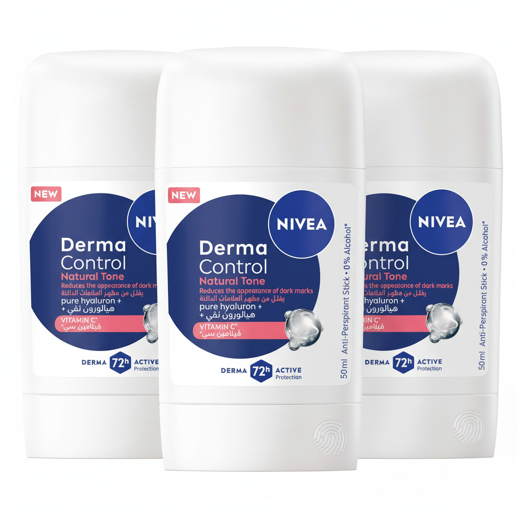 NIVEA FEMALE DEO STICK DERMA CONTROL NAT TONE 50ML (Pack of 3)