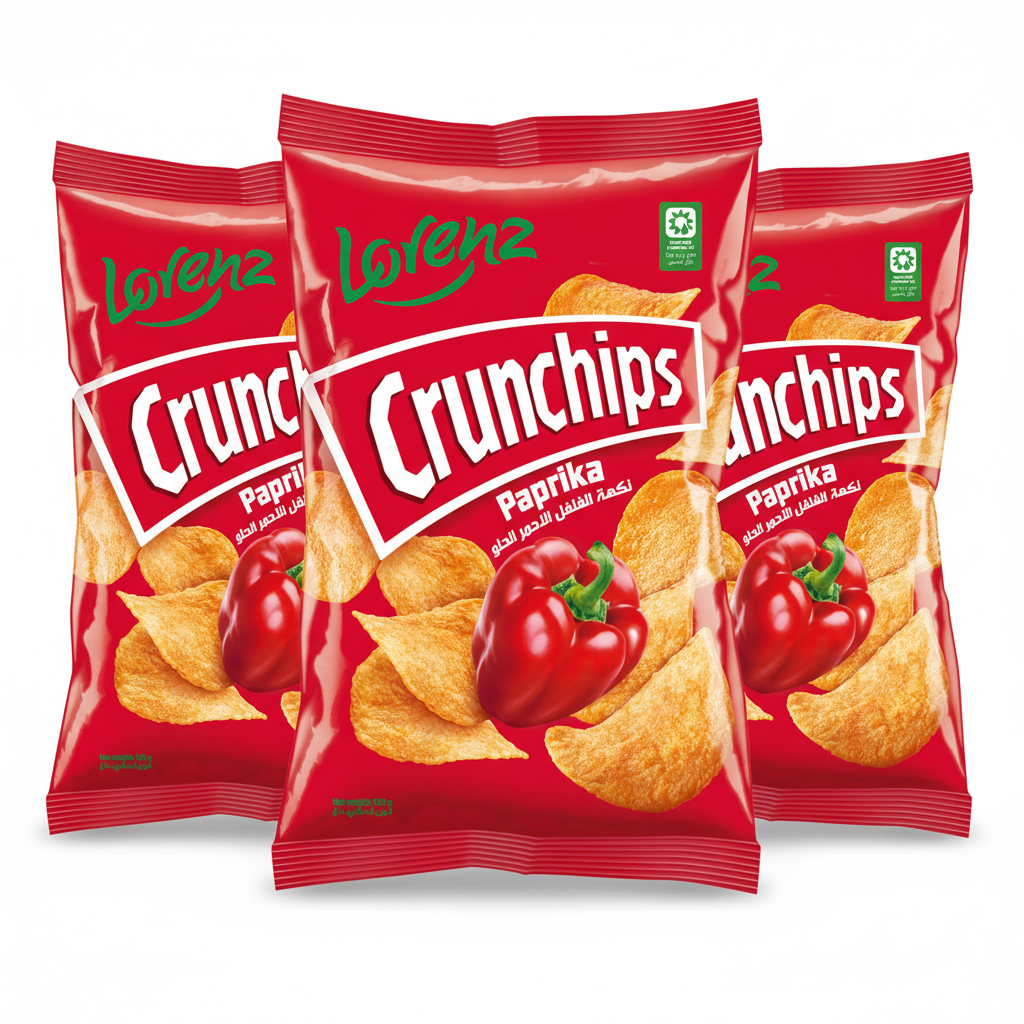 Lorenz Crunchips Paprika 100G (Pack of 3)