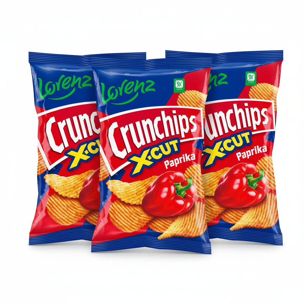 Lorenz Crunchips X-Cut Paprika 130g (Pack of 3)