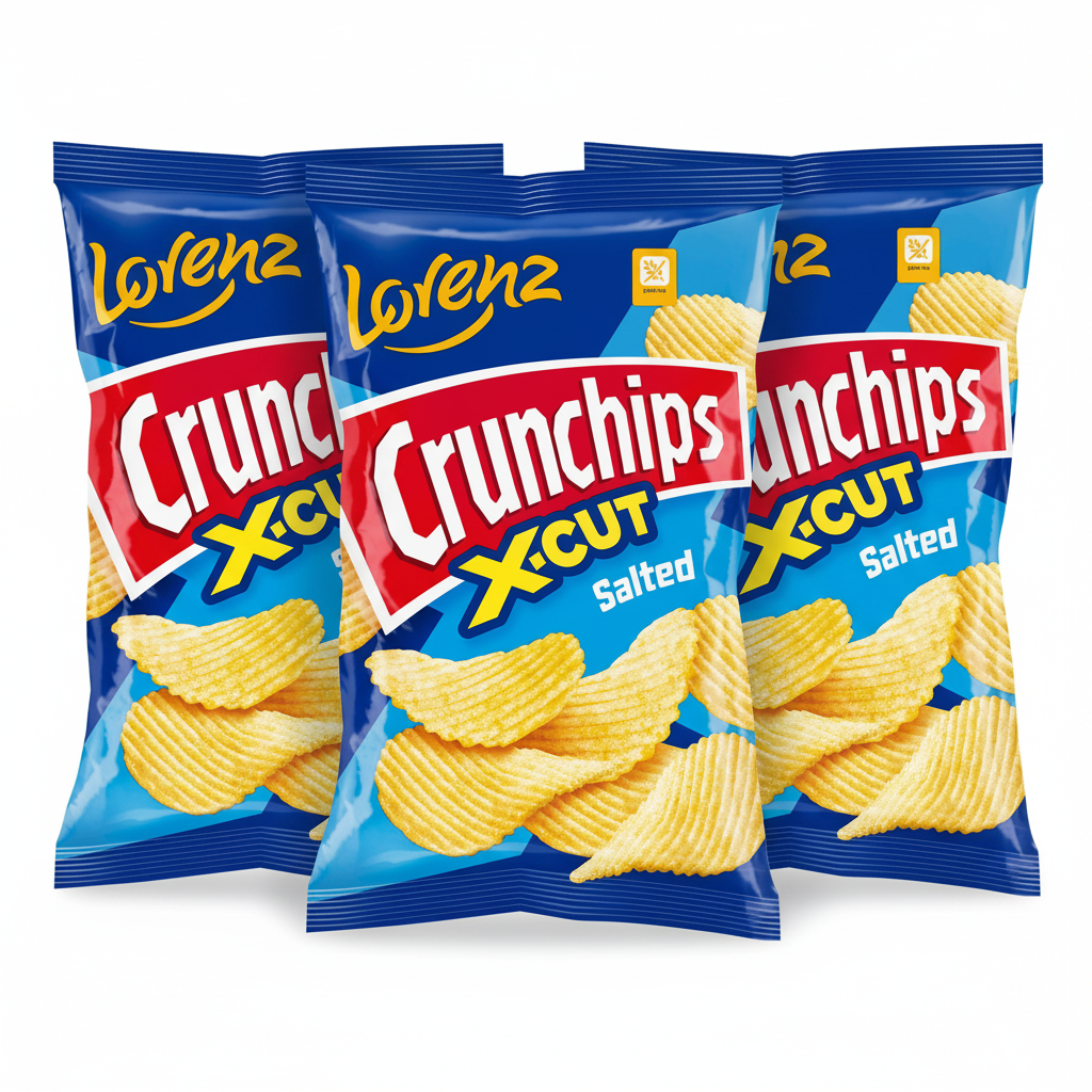 Lorenz Crunchips X-Cut Salted 130g (Pack of 3)