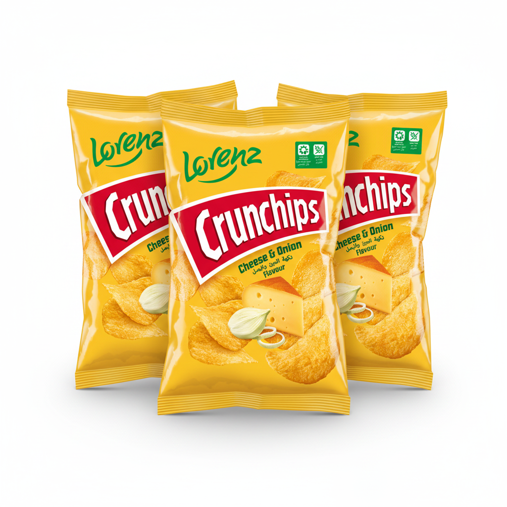 Lorenz Crunchips Cheese & Onion 100G (Pack of 3)