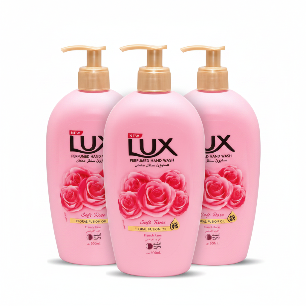 Lux Hand Wash Soft Rose Perfumed 500ml (Pack of 3)
