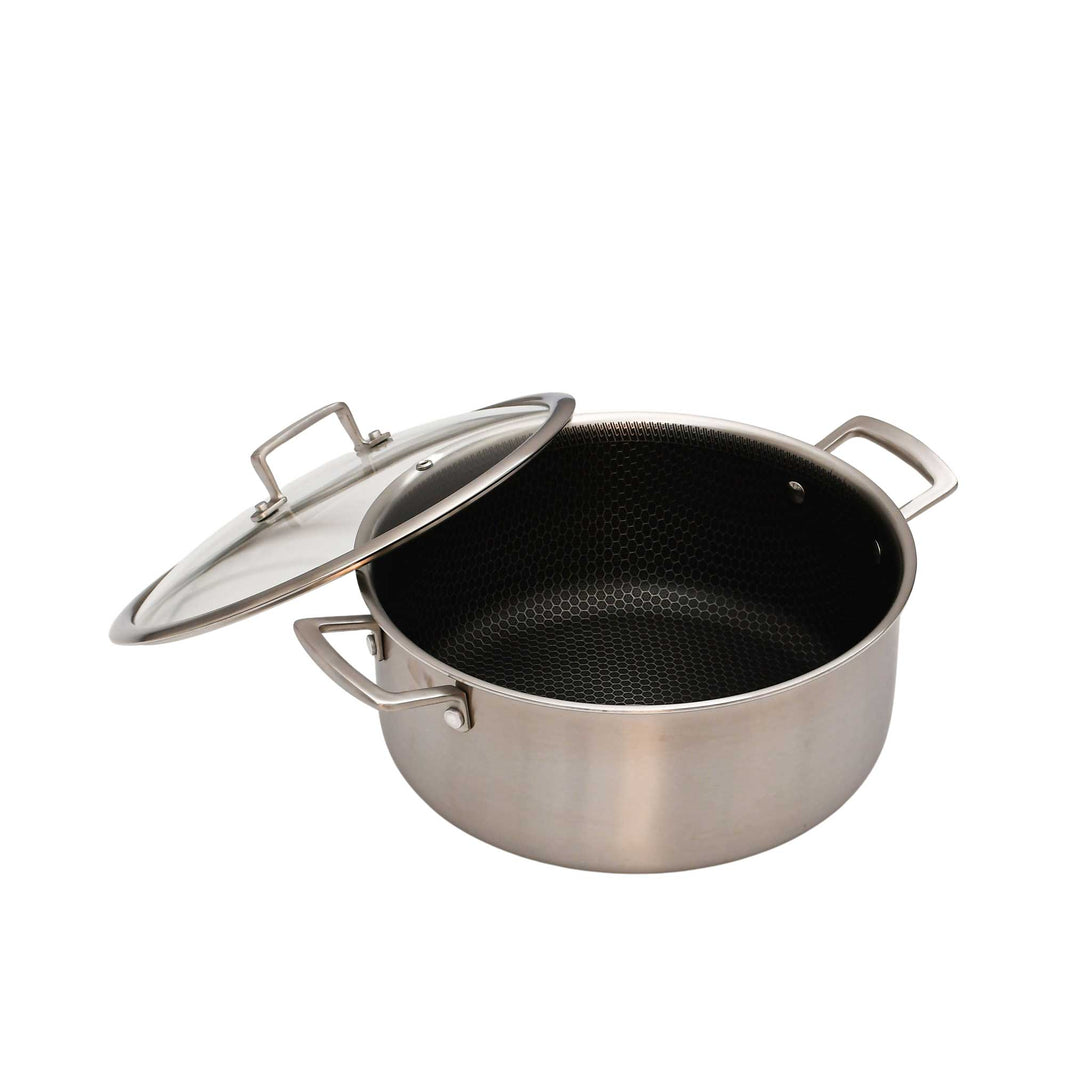 Royal Blue Triply SS Casserole with Glass Lid 20cm