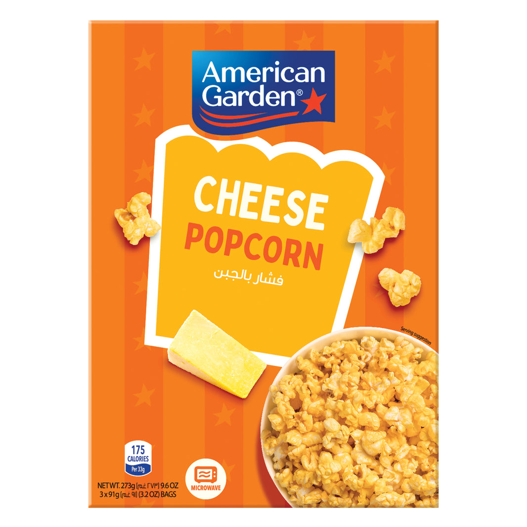 American Garden Microwave Popcorn Cheese 91g (Pack of 3)