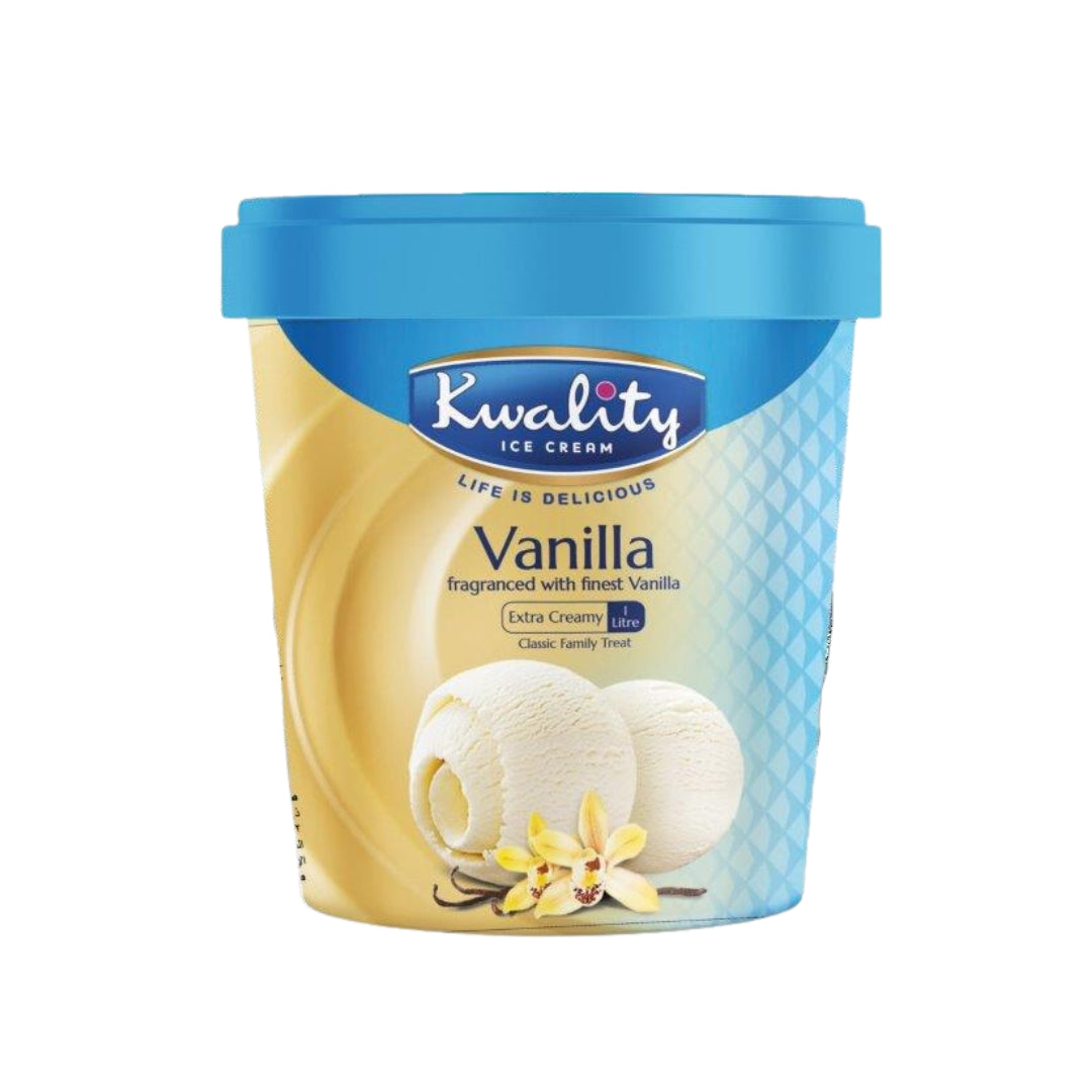 Kwality Ice Cream Variety Pack (1Ltr Vanilla + 1Ltr Strawberry + 1Ltr