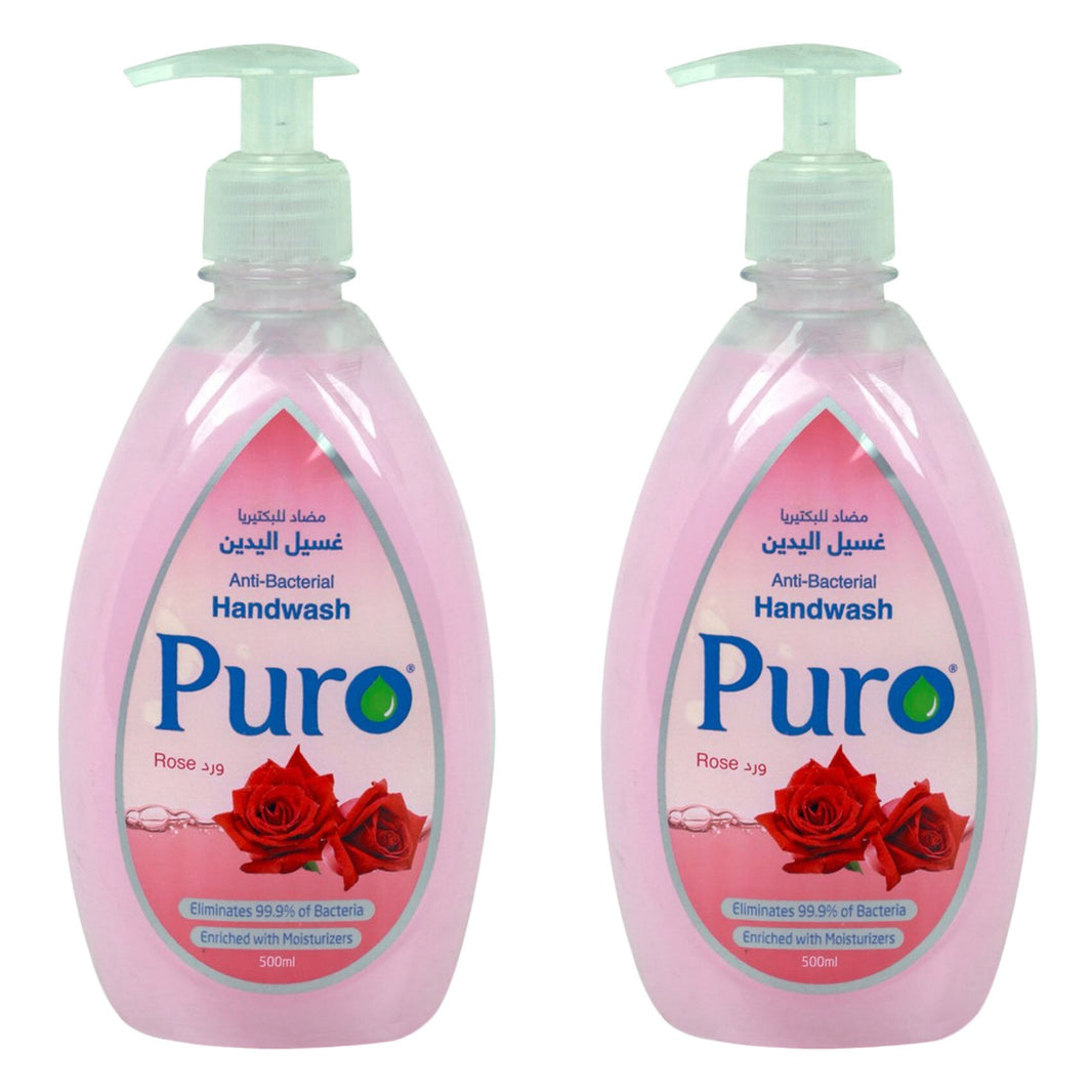 Puro Hand Wash Soft Rose Perfumed 500ml (Pack of 2)