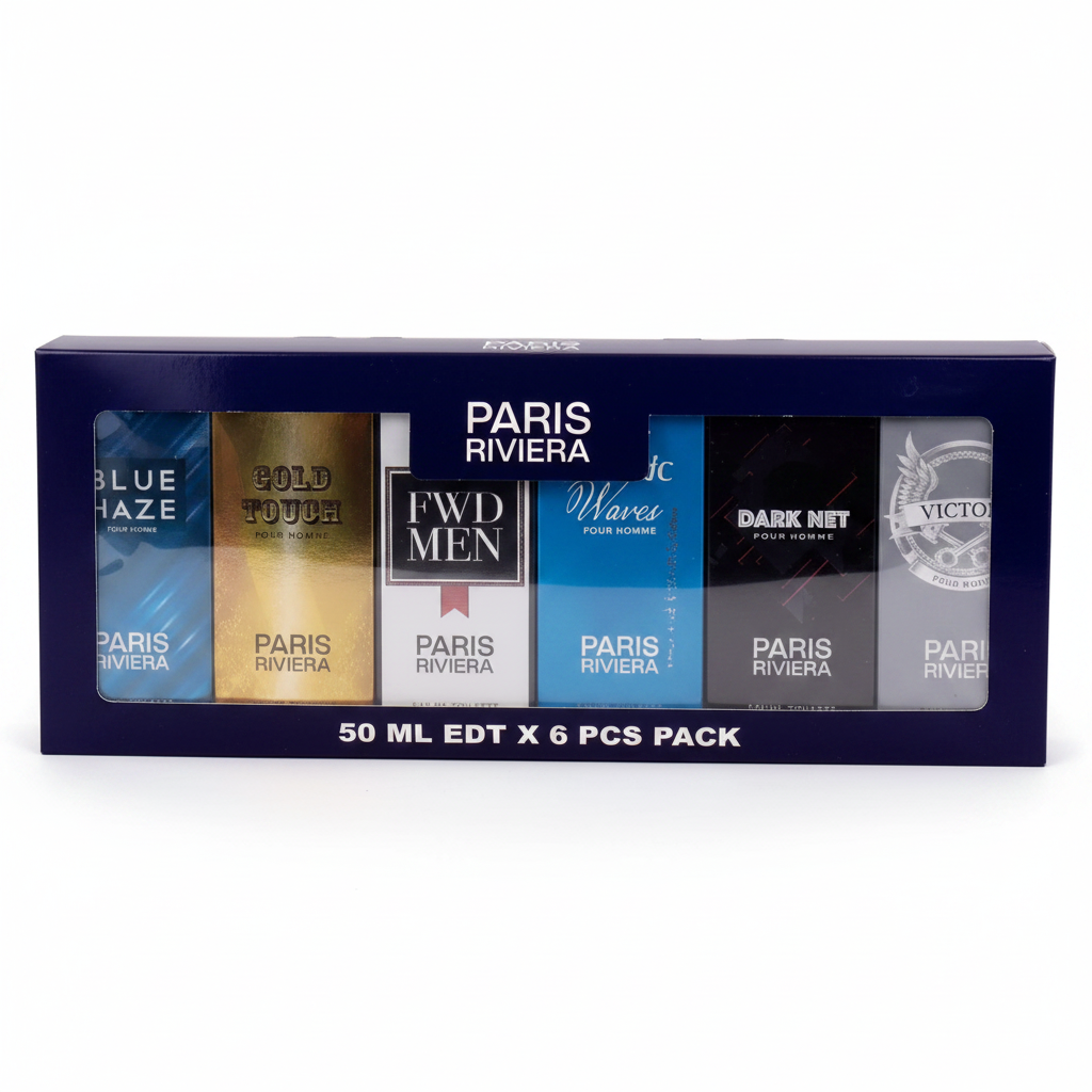 PARIS RIVIERA 6PCS PACK MEN 50ML EDT (Pack of 2)