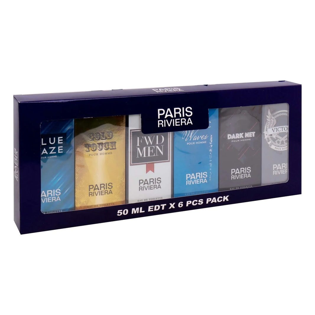 PARIS RIVIERA 6PCS PACK MEN 50ML EDT (Pack of 2)