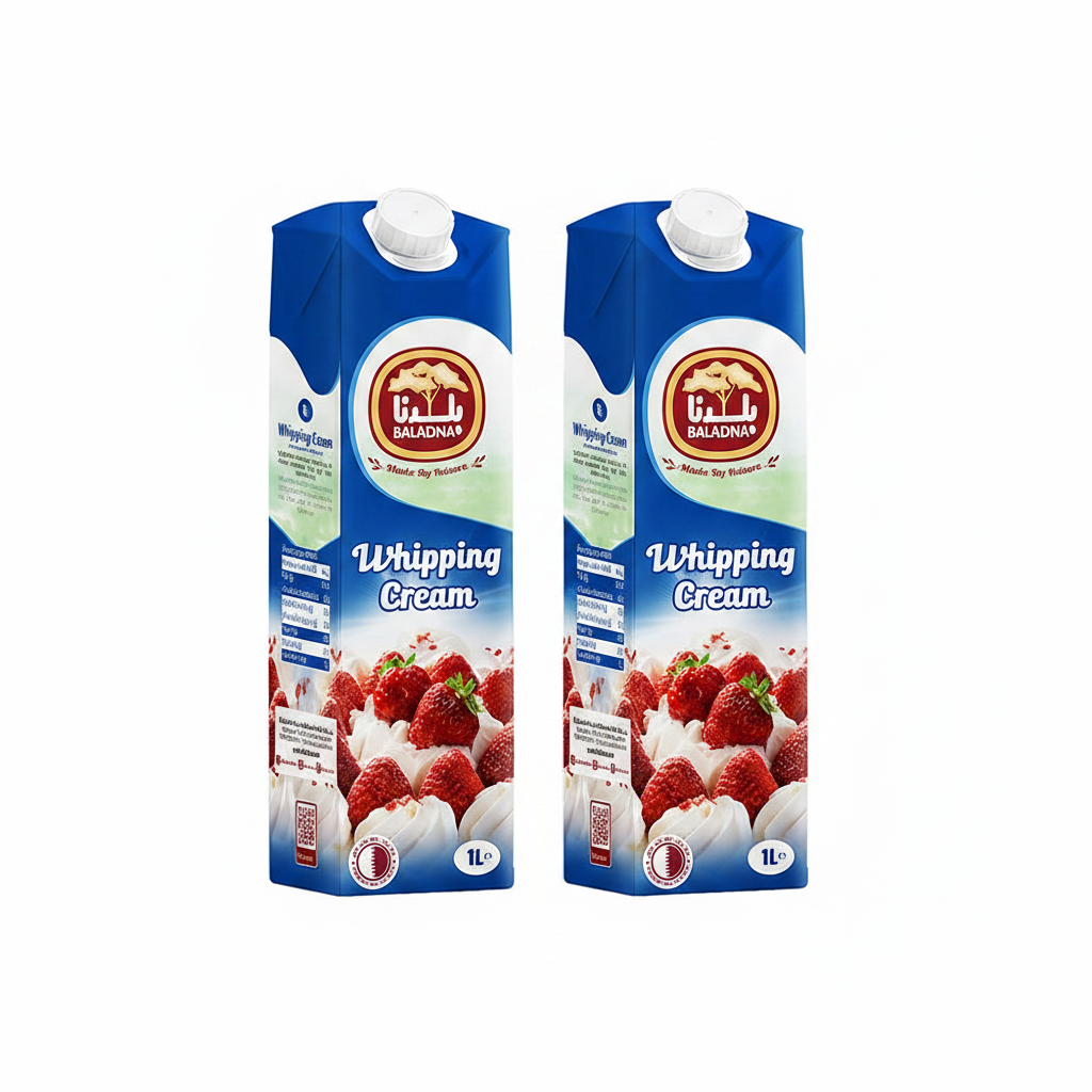 Baladna Long Life Whipping Cream 1Litre (Pack of 2)