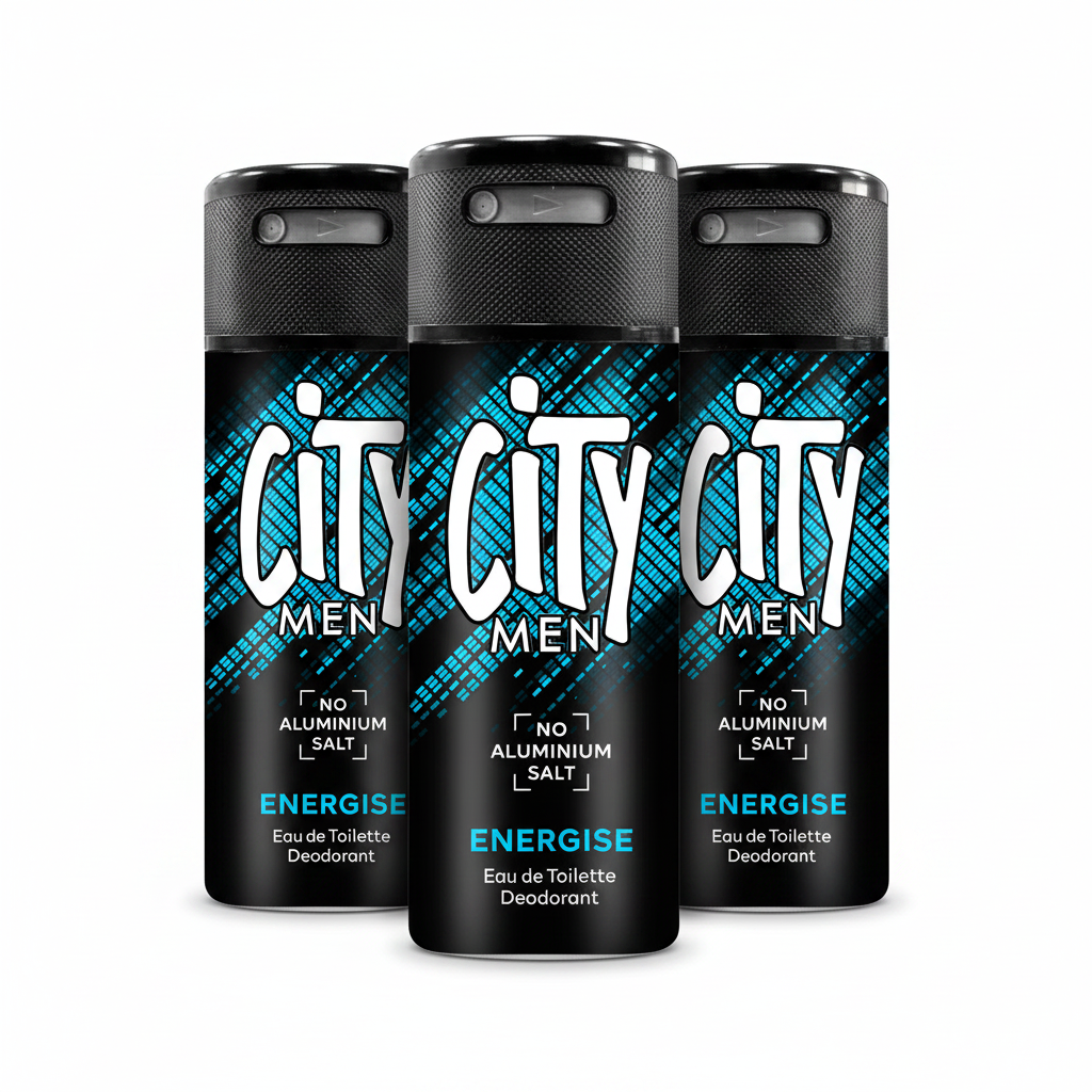 CITY DEOSPRAY ENERGIZE 150 ML REGULAR (Pack of 3)