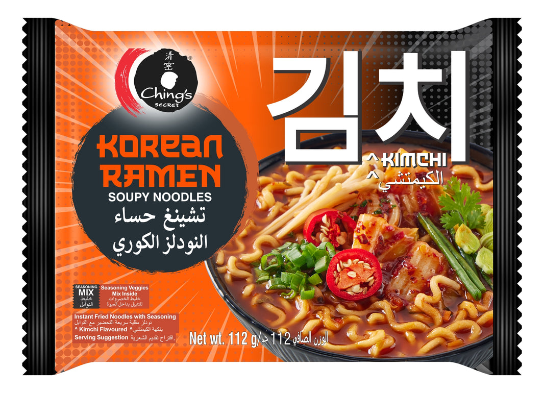 CHING'S KOREAN RAMEN NOODLES - KIMCHI 4X112G (Pack of 4)
