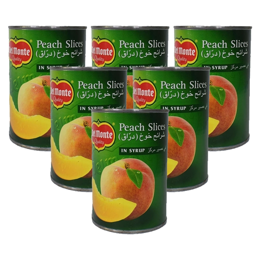Del Monte Peach Slices in Syrup 420 GM - (Pack of 6 pieces)