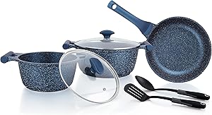 Prestige Granite 7 Piece Non-Stick Cookware sets | Induction Base - Dark Blue PR80959