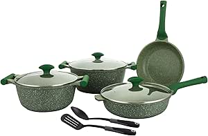 Prestige Granite 9pcs Nonstick Cookware Sets | Induction - Green PR80990
