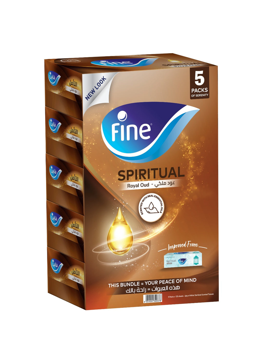 Fine Facial Tissues Welnes Oud 120 Sheets 2Ply 5 Boxes REGULAR(pack of 6)