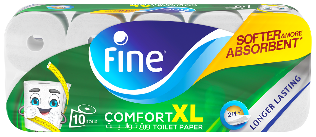 مناديل تواليت فاين كومفورت XL 250 منديل طبقتين - إجمالي 80 لفة