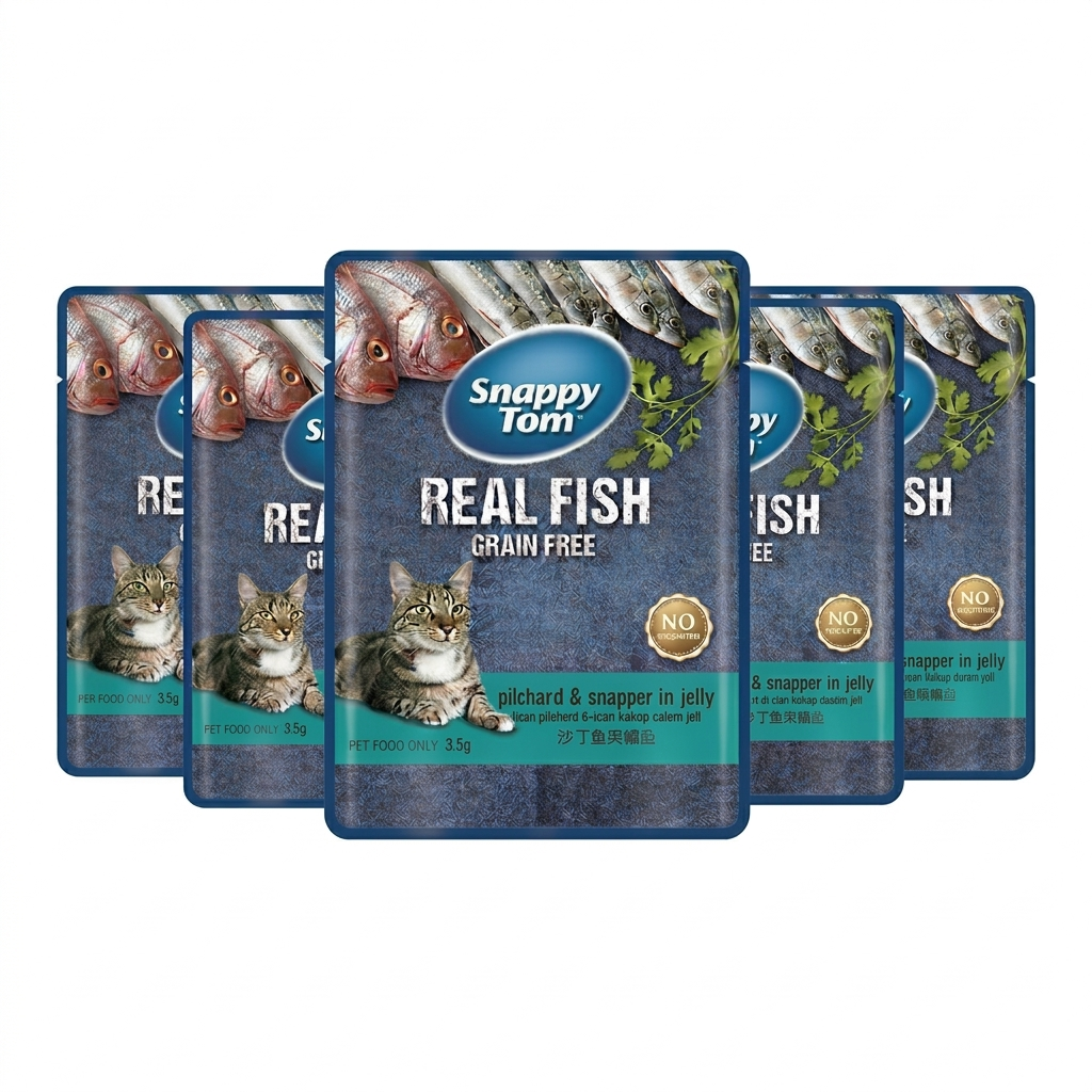 Snappy Tom Pilchard & Red Snaper In Jelly Pouch 85gm (Pack of 5)