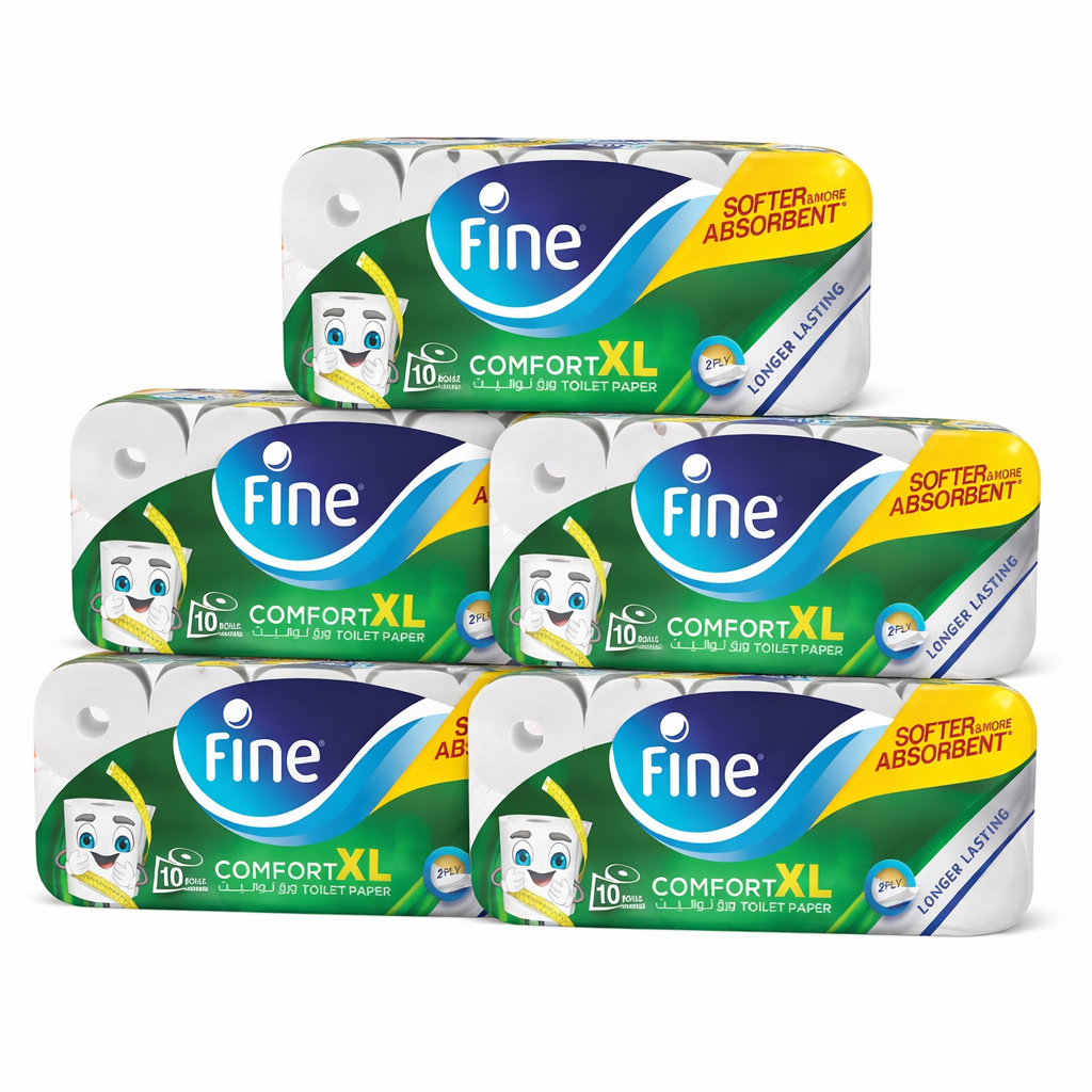 Fine Toilet Paper Roll Comfort XL 250 Sheets 2 ply - Total 50 Rolls