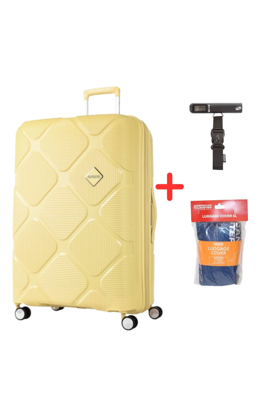 INSTAGON LARGE 81 CM PASTEL YELLOW + DIGITAL SCALE & LUGGAGE COVER XL FREE
