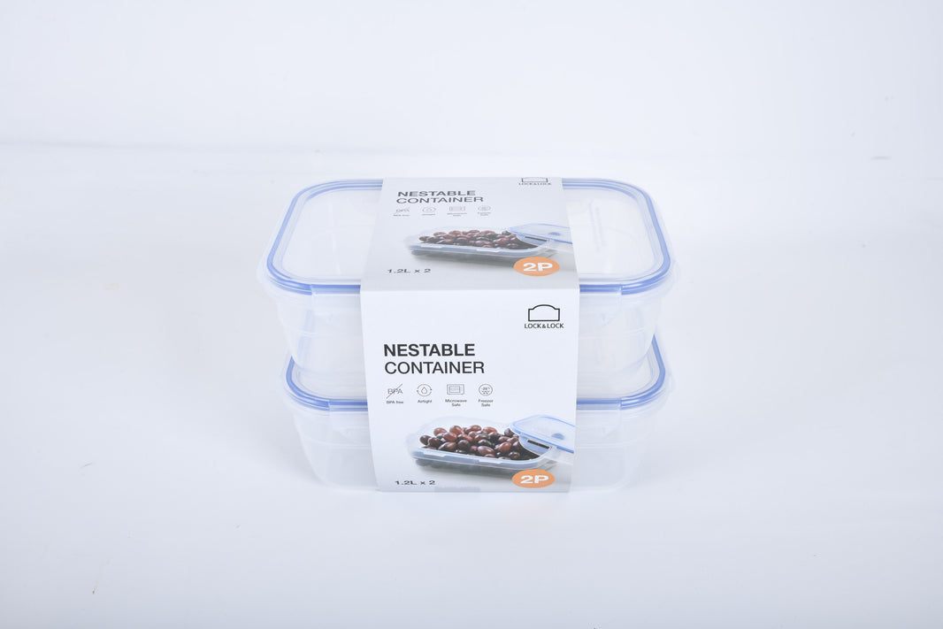 Lock N Lock Food Container 2Pc Set 1.2L×2