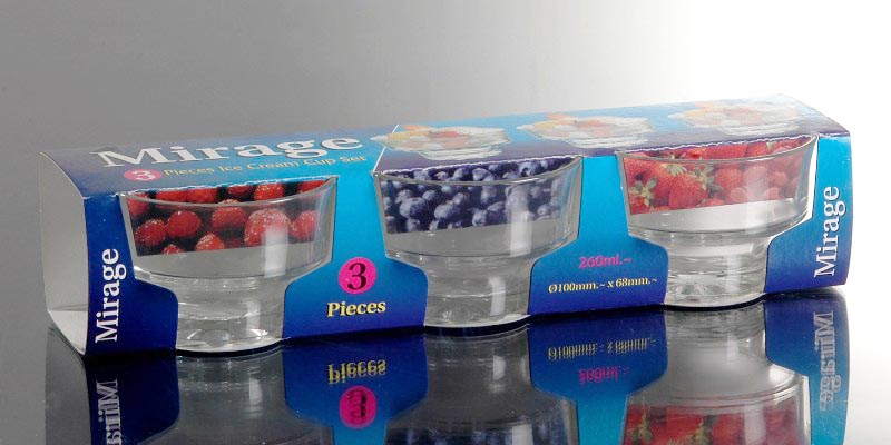 طقم أكواب آيس كريم محمود سعيد ميراج 3 قطع 260 مل (عبوة من 3 قطع)