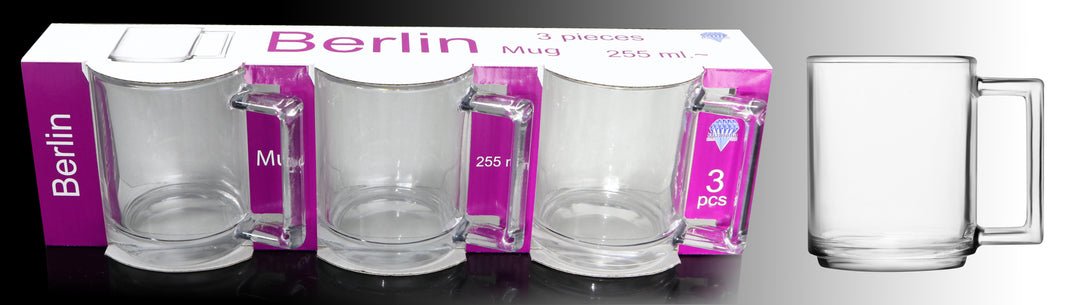 Mahmood Saeed Berlin Mug 3 Pcs Set 255ml (Pack of 3)