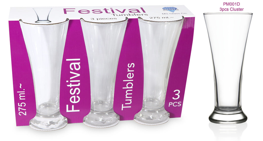 طقم أكواب عصير فيستيفال من محمود سعيد، 3 قطع، 275 مل (عبوة من 3 قطع)