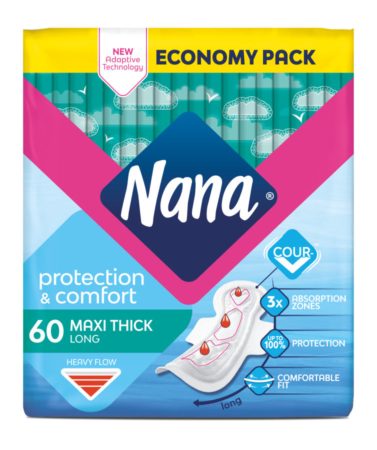 Nana Maxi Long Wings - 60 Pads