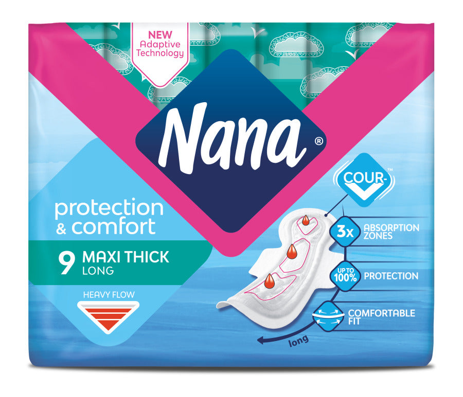 Nana Maxi Long Wings 9 Pcs (Pack of 3)