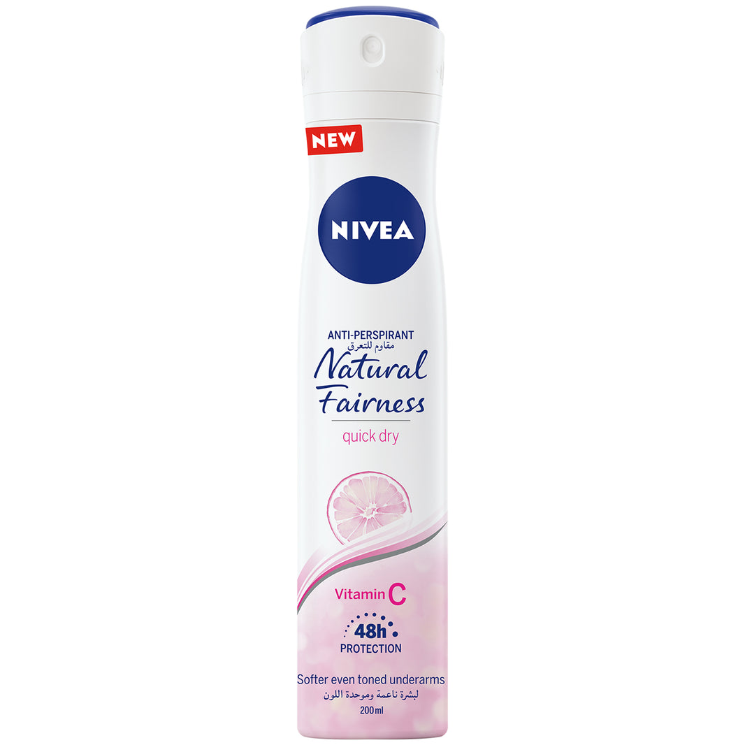 Nivea Female Deo Spray Natural Fairness 200ml (Pack of 6)
