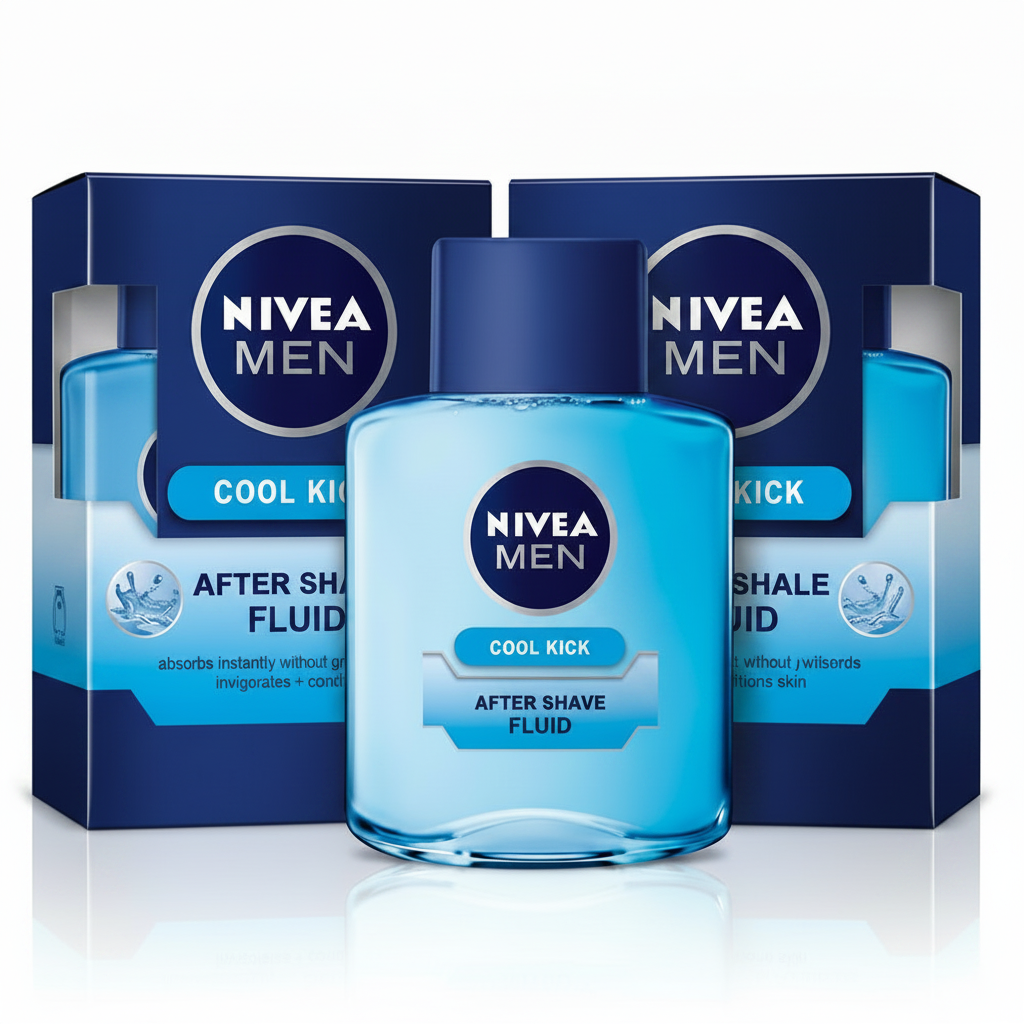 Nivea Men Cool Kick After Shave Fluid 100ml - (Pack Of 2)
