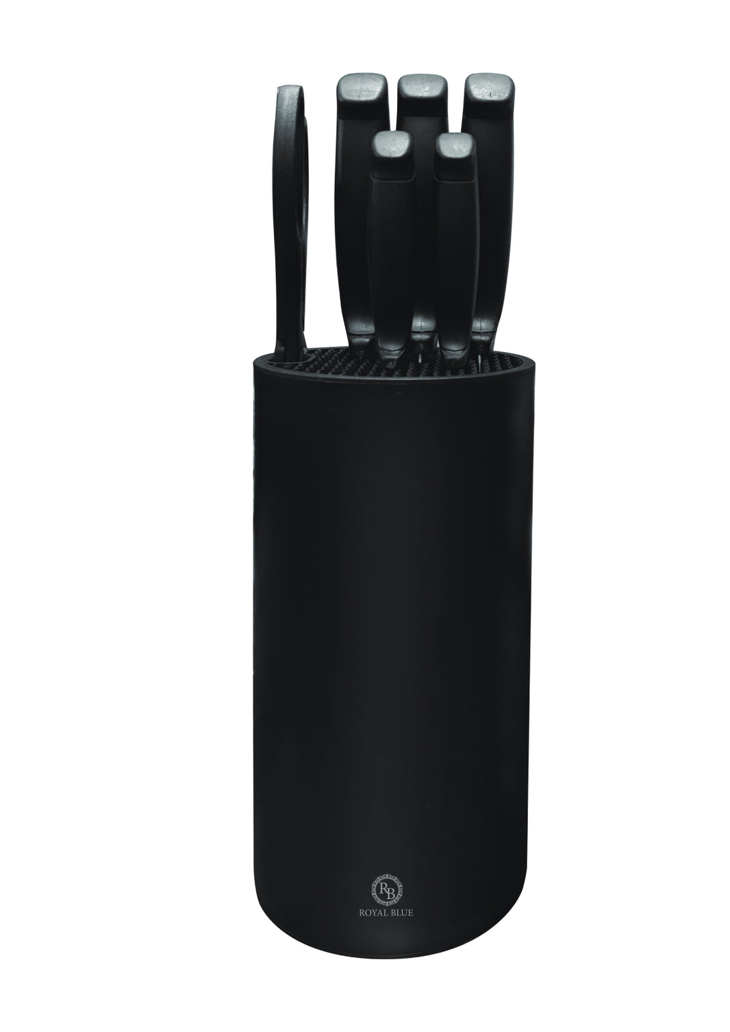 YJBS204 Royal Blue 7 Pcs Knife Block Set- Black