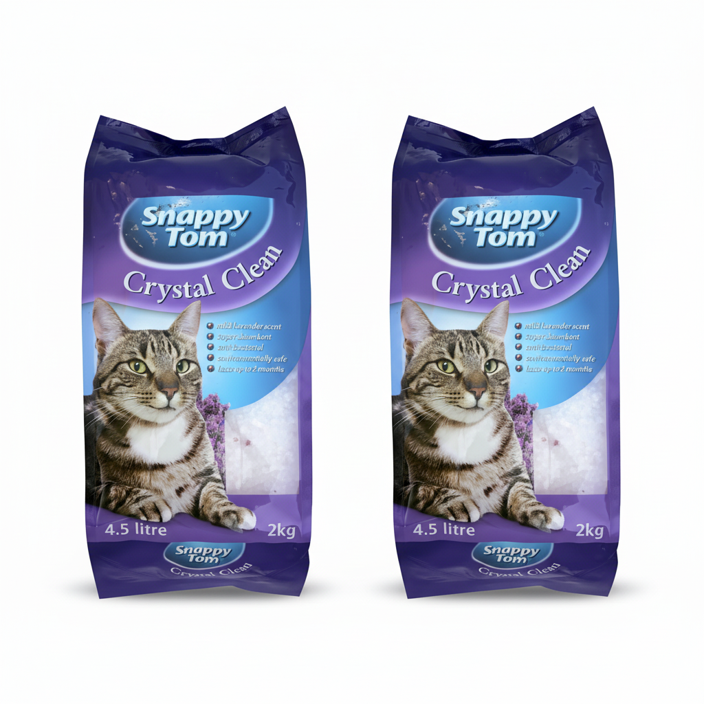 Snappy Tom Crystal Clean Cat Litter Lavender 2kg (Pack Of 2)