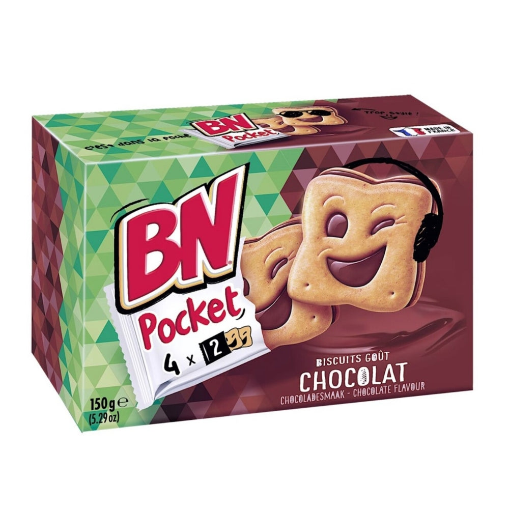 بي إن بسكويت بوكيت 8 قطع شوكولاتة 150 جم (عبوة من قطعتين)