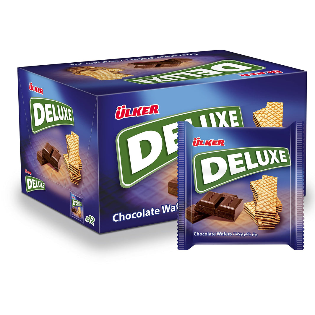Ulker Deluxe Wafer Chocolate 40 Gm (Pack of 12 Pieces)