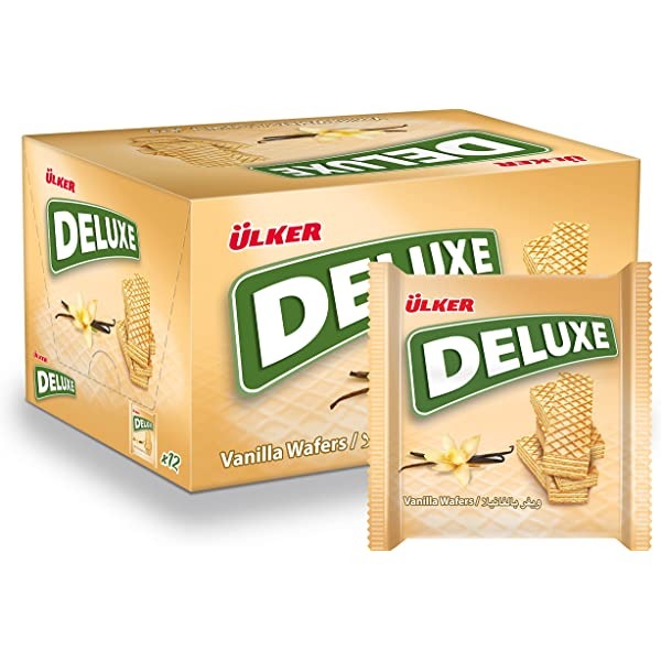 Ulker Deluxe Wafer Vanilla 40 Gm (Pack of 12 Pieces)