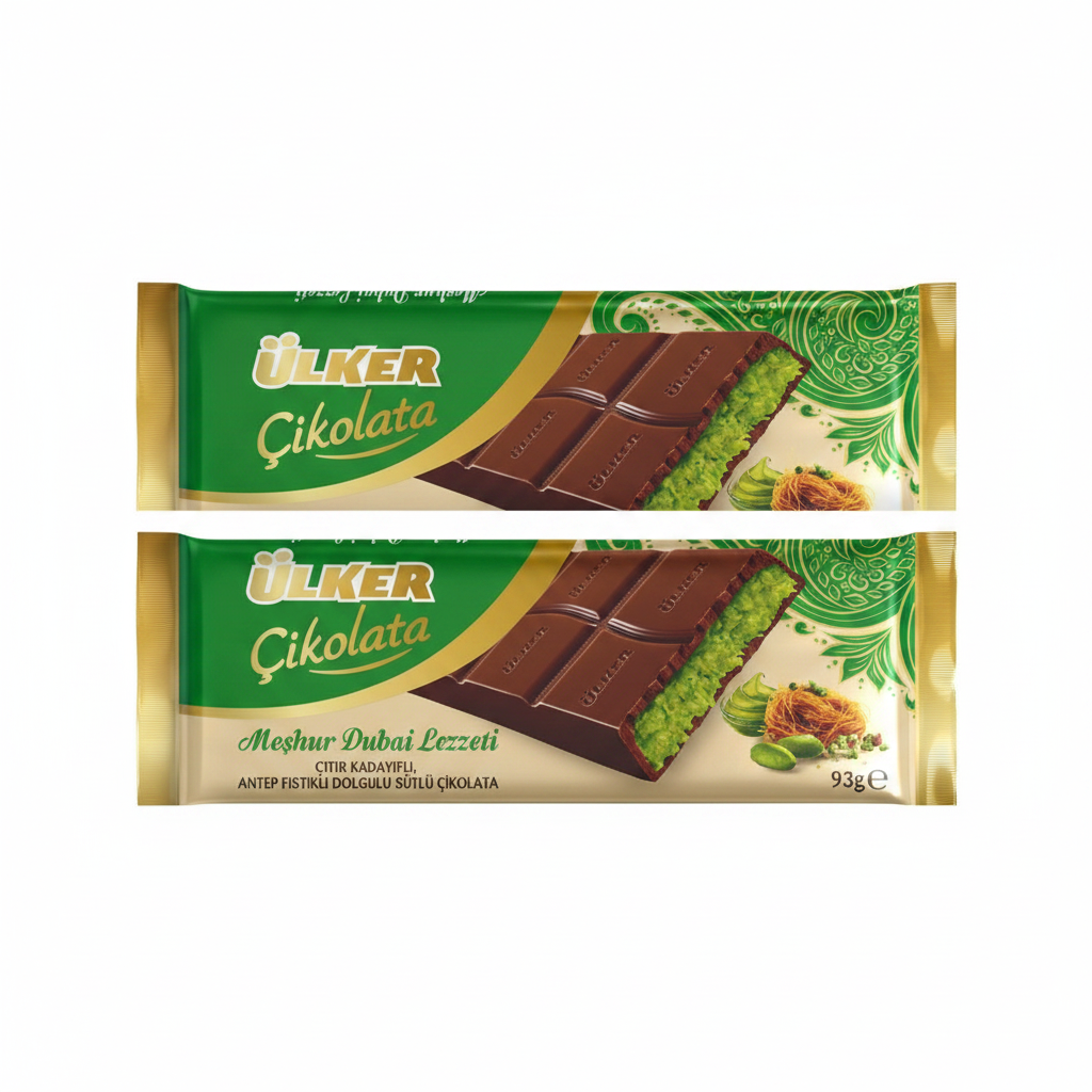 ULKER CHOCOLATE PISTACHIO 93G (pack of 2)