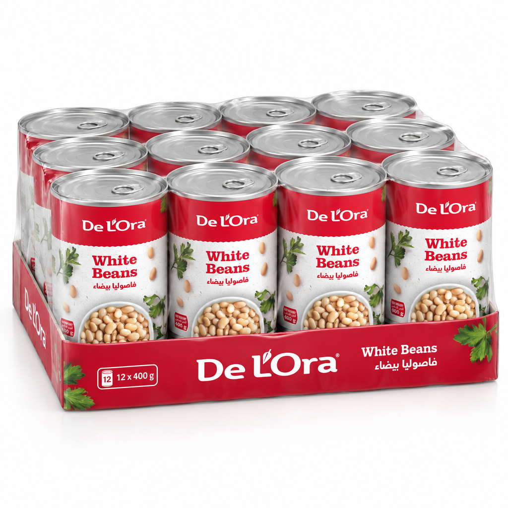 DELORA WHITE BEANS 400G (Pack Of 12)