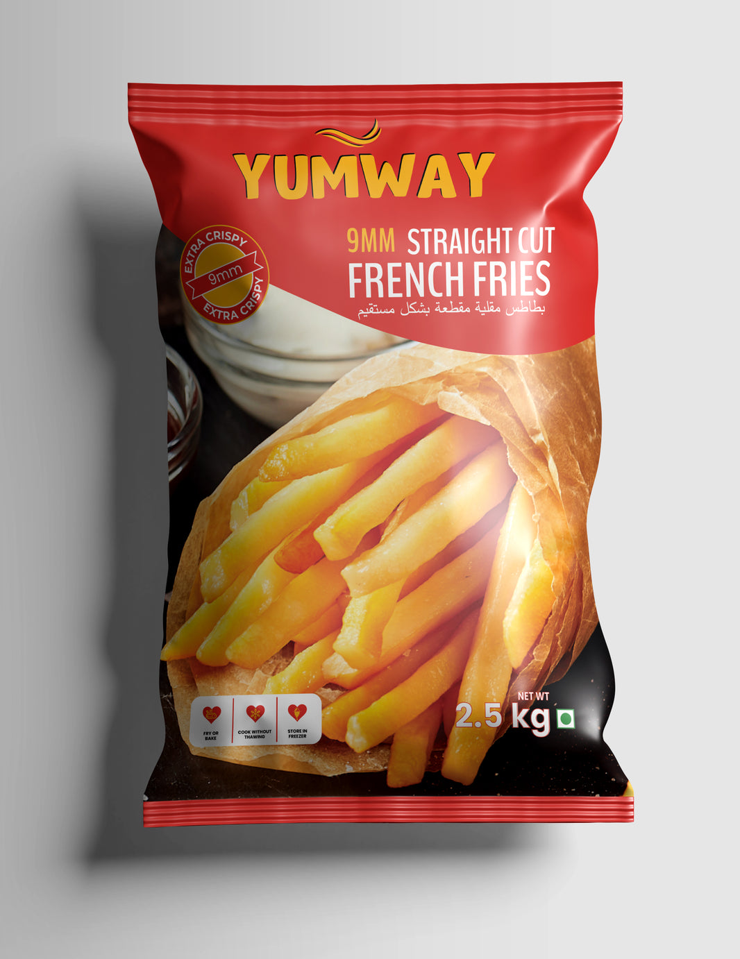 YUM WAY 9mm Straight Cut French Fries 2.5kg