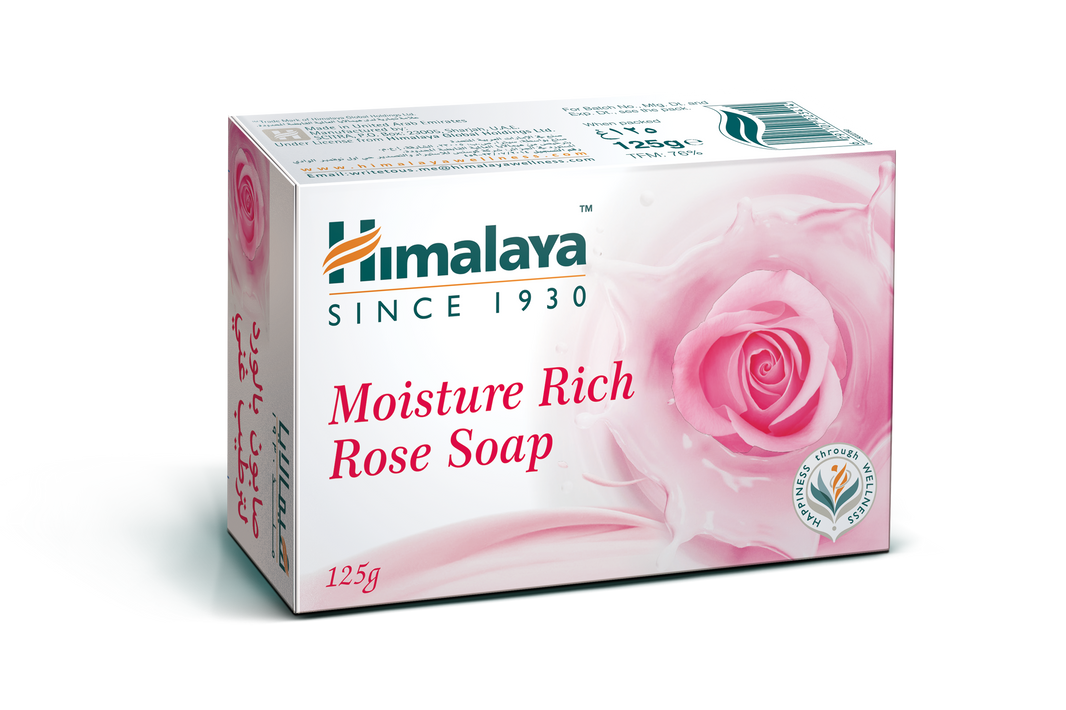 صابون هيمالايا بالورد الغني بالرطوبة 125 جم (عبوة من 3 قطع)