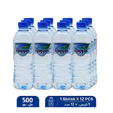 Rayyan Bottled Water Small 500ml - (2 Packs of 12 Pieces - Total 24 Pieces)