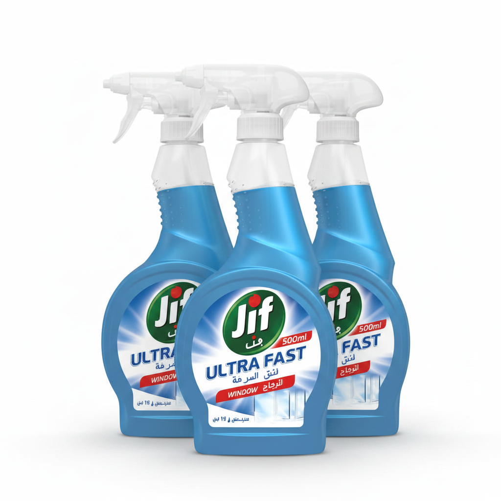 Jif Ultrafast Glass cleaner Spray 500ml - (Pack of 3)