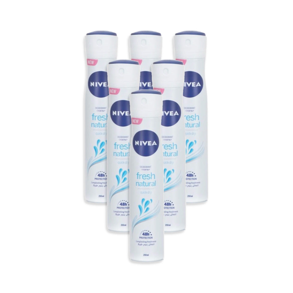 بخاخ فريش ناتشورالنسائي من نيفيا 200 مل - (عبوة من 6 قطع)