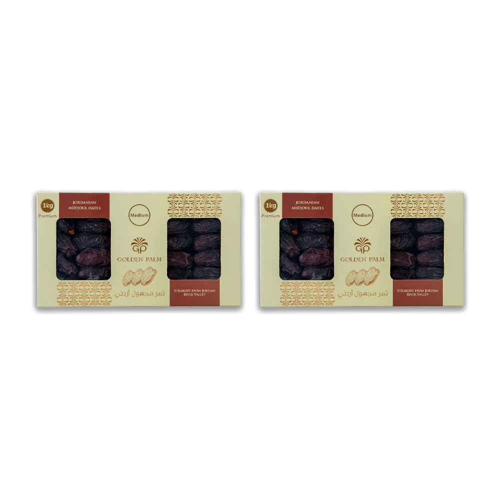 Golden Palm Premium Medjoul Dates Medium 1kg (Pack of 2)
